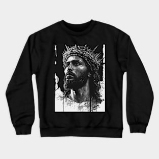 Jesus Christ Wearing Crown of Thorns Crewneck Sweatshirt